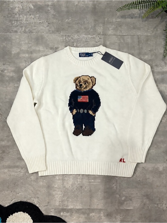 Polo Ralph Lauren Sweaters - Polo Ralph Lauren Polo Bear White Knit Sweater Womens Medium M